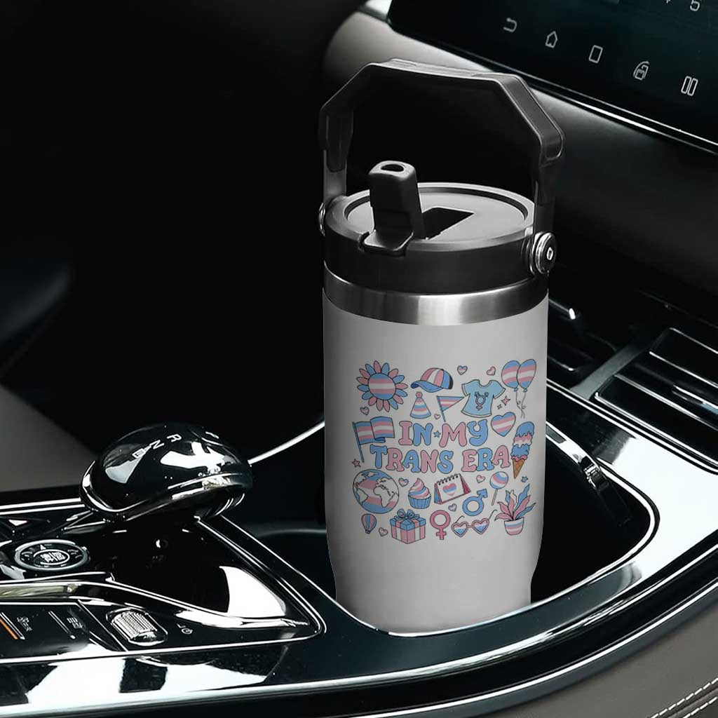 Transgender Pride In My Trans Era Flip Straw Tumbler Proud Ally Support Graphic TS12 Print Your Wear