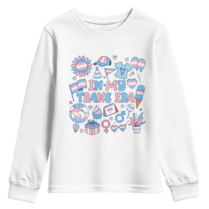 Transgender Pride In My Trans Era Youth Sweatshirt Proud Ally Support Graphic TS12 White Print Your Wear