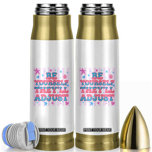 Striped Glitter Effect Printed Trans Rights Bullet Tumbler Be Yourself They Will Adjust TS12 White Print Your Wear
