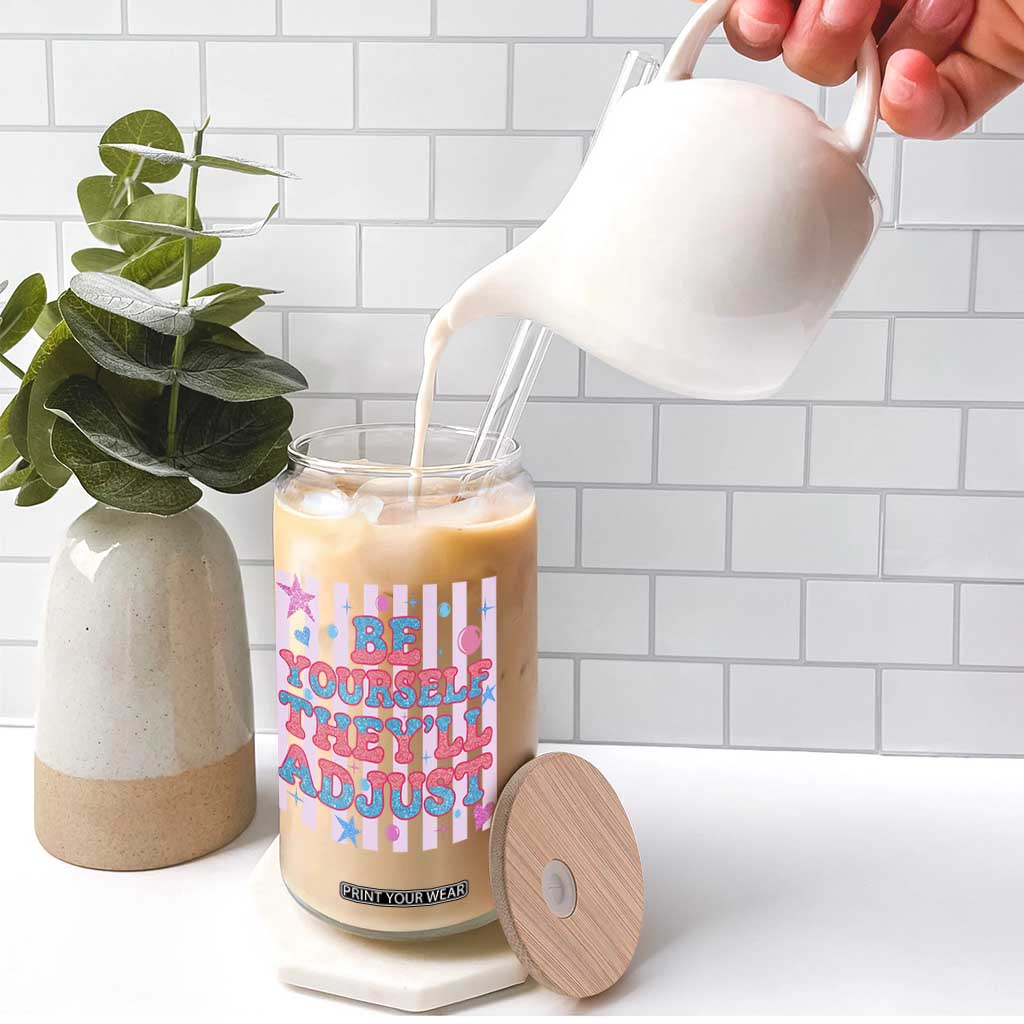 Striped Glitter Effect Printed Trans Rights Glass Can Be Yourself They Will Adjust TS12 Print Your Wear