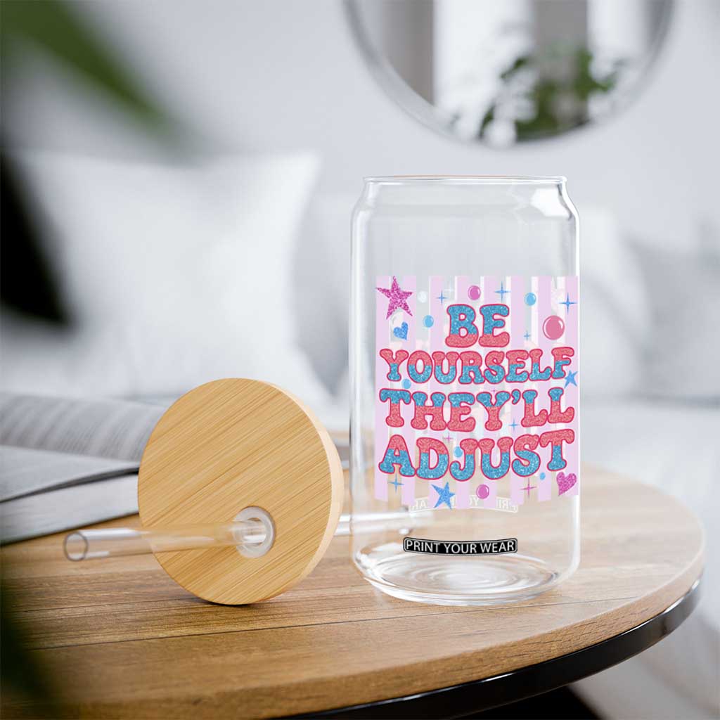 Striped Glitter Effect Printed Trans Rights Glass Can Be Yourself They Will Adjust TS12 Print Your Wear