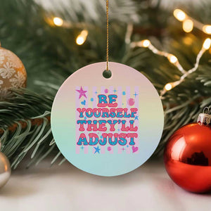 Striped Glitter Effect Printed Trans Rights Ceramic Ornament Be Yourself They Will Adjust TS12 1pc Pastel Print Your Wear
