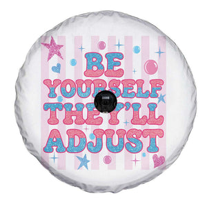 Striped Glitter Effect Printed Trans Rights Spare Tire Cover Be Yourself They Will Adjust TS12 Print Your Wear