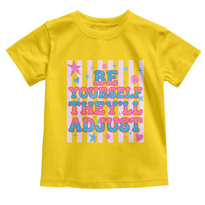 Striped Glitter Effect Printed Trans Rights Toddler T Shirt Be Yourself They Will Adjust TS12 Daisy Print Your Wear