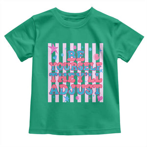 Striped Glitter Effect Printed Trans Rights Toddler T Shirt Be Yourself They Will Adjust TS12 Irish Green Print Your Wear