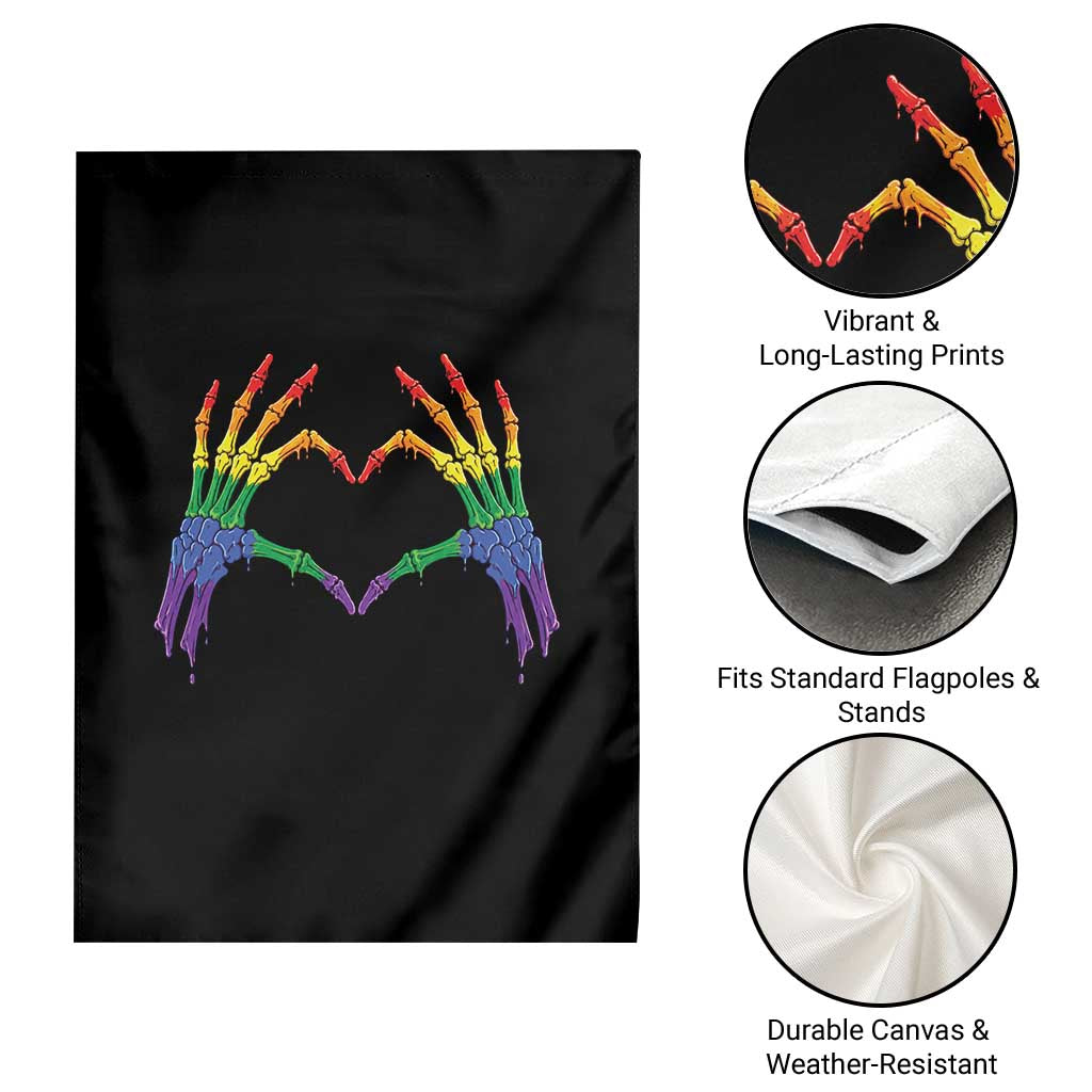 Rainbow Skeleton Heart Hands Garden Flag LGBTQ Pride Support Graphic TS12 Print Your Wear