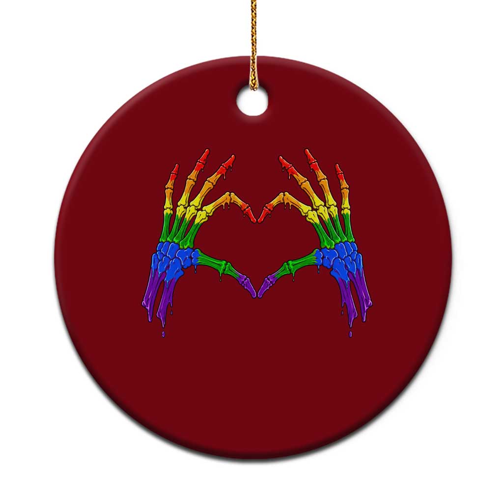 Rainbow Skeleton Heart Hands Ceramic Ornament LGBTQ Pride Support Graphic TS12 1pc Red Print Your Wear