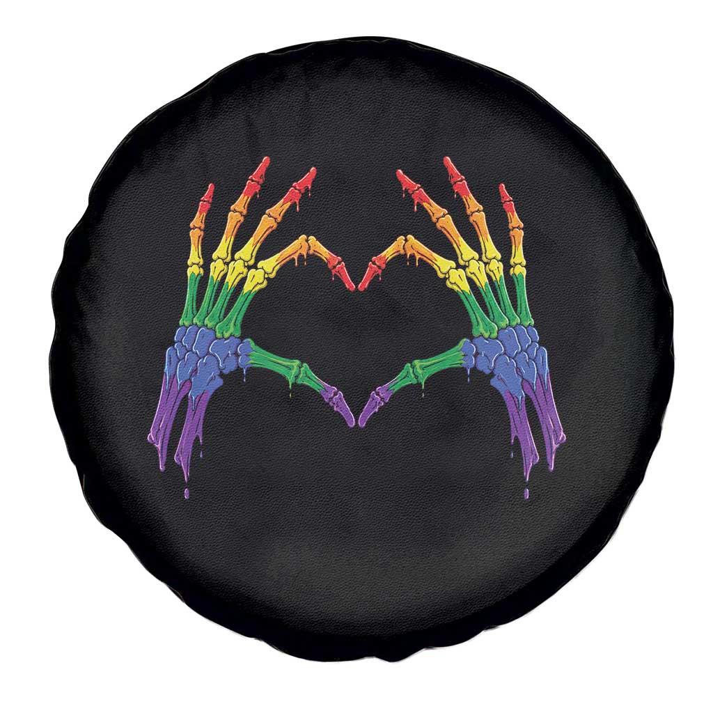 Rainbow Skeleton Heart Hands Spare Tire Cover LGBTQ Pride Support Graphic TS12 Print Your Wear