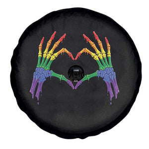 Rainbow Skeleton Heart Hands Spare Tire Cover LGBTQ Pride Support Graphic TS12 Print Your Wear