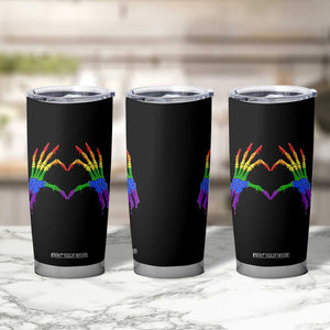 Rainbow Skeleton Heart Hands Tumbler Cup LGBTQ Pride Support Graphic TS12 Print Your Wear