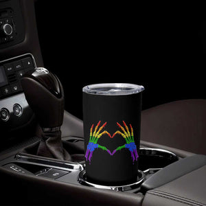 Rainbow Skeleton Heart Hands Tumbler Cup LGBTQ Pride Support Graphic TS12 Print Your Wear
