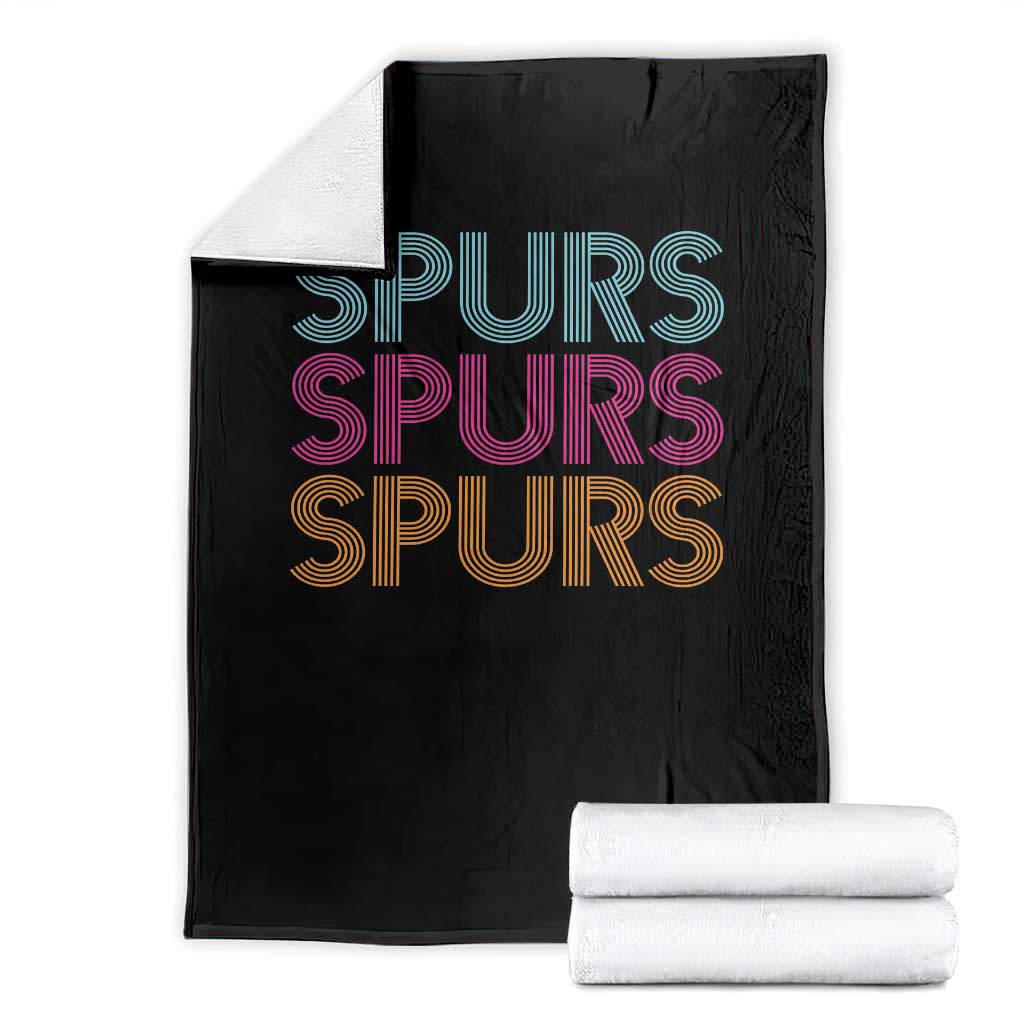 Retro Spurs Name Throw Blanket Vintage Sports Fan Gift