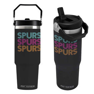 Retro Spurs Name Flip Straw Tumbler Vintage Sports Fan Gift