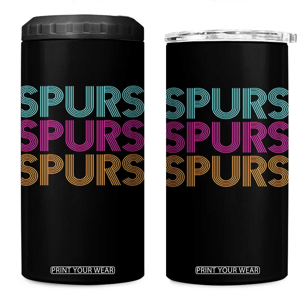 Retro Spurs Name 4 in 1 Can Cooler Tumbler Vintage Sports Fan Gift