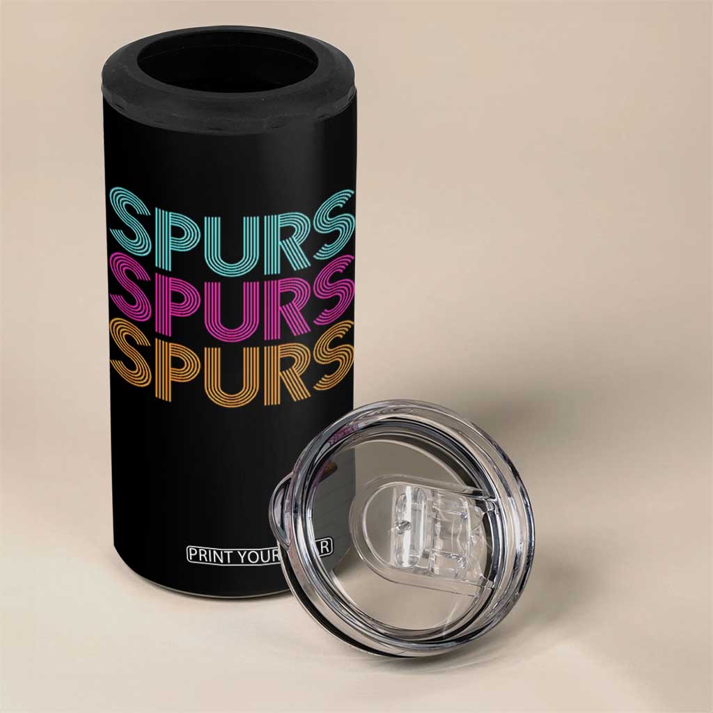 Retro Spurs Name 4 in 1 Can Cooler Tumbler Vintage Sports Fan Gift