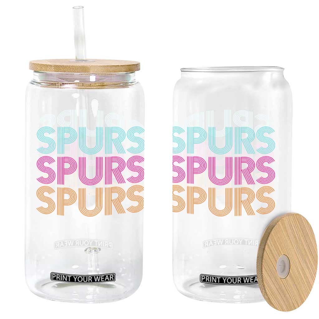 Retro Spurs Name Glass Can Vintage Sports Fan Gift