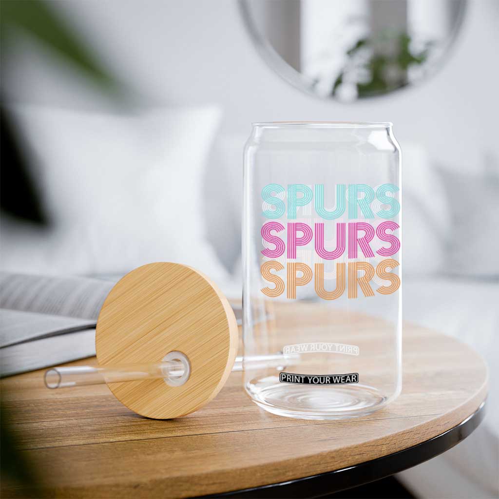 Retro Spurs Name Glass Can Vintage Sports Fan Gift