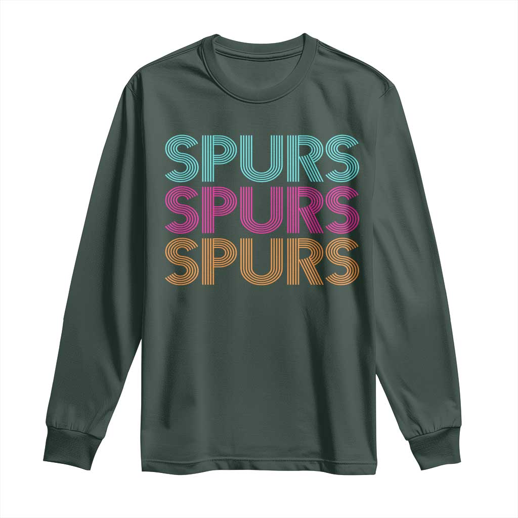 Retro Spurs Name Long Sleeve Shirt Vintage Sports Fan Gift