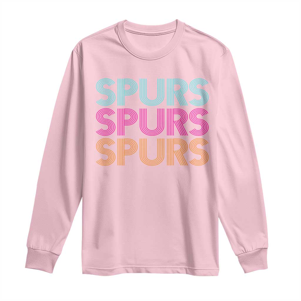 Retro Spurs Name Long Sleeve Shirt Vintage Sports Fan Gift