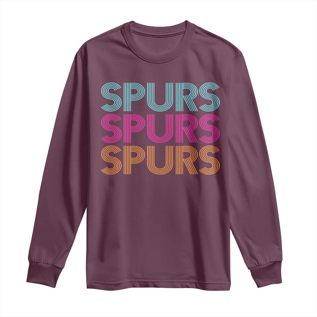 Retro Spurs Name Long Sleeve Shirt Vintage Sports Fan Gift