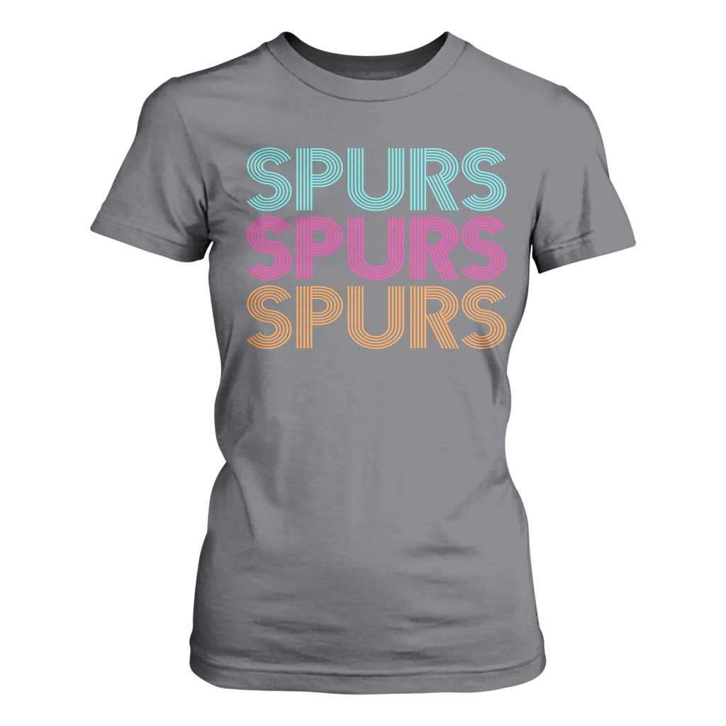 Retro Spurs Name T Shirt For Women Vintage Sports Fan Gift TS12 Charcoal Print Your Wear