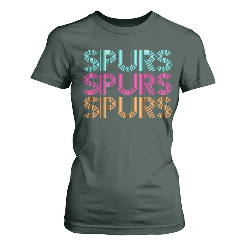 Retro Spurs Name T Shirt For Women Vintage Sports Fan Gift TS12 Dark Forest Green Print Your Wear