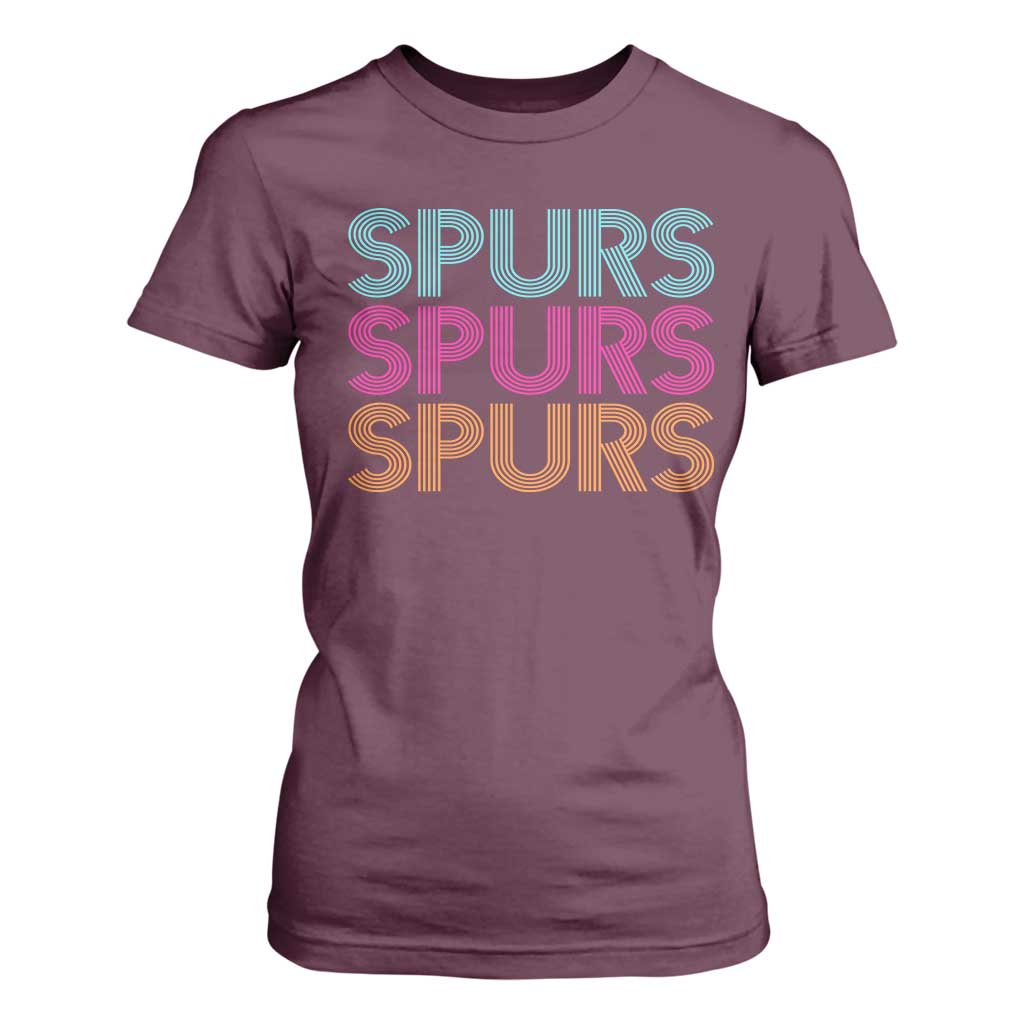 Retro Spurs Name T Shirt For Women Vintage Sports Fan Gift TS12 Maroon Print Your Wear