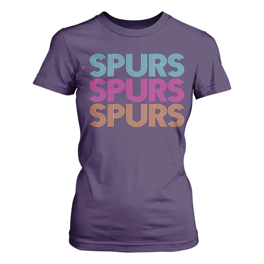 Retro Spurs Name T Shirt For Women Vintage Sports Fan Gift TS12 Purple Print Your Wear