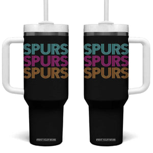 Retro Spurs Name Tumbler With Handle Vintage Sports Fan Gift