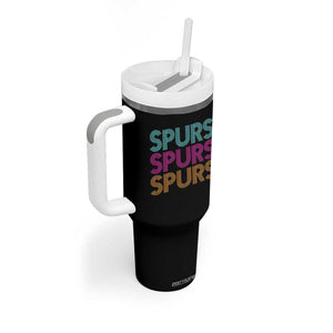 Retro Spurs Name Tumbler With Handle Vintage Sports Fan Gift