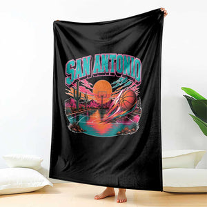 Game Day San Antonio Pride Throw Blanket Retro Western Pink Neon
