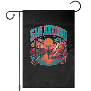 Game Day San Antonio Pride Garden Flag Retro Western Pink Neon