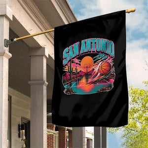 Game Day San Antonio Pride Garden Flag Retro Western Pink Neon