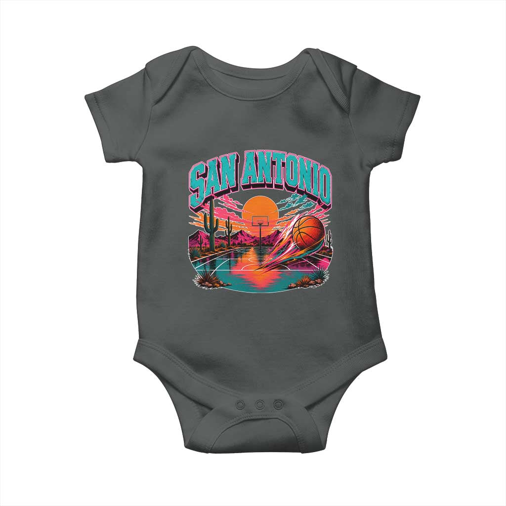 Game Day San Antonio Pride Baby Onesie Retro Western Pink Neon