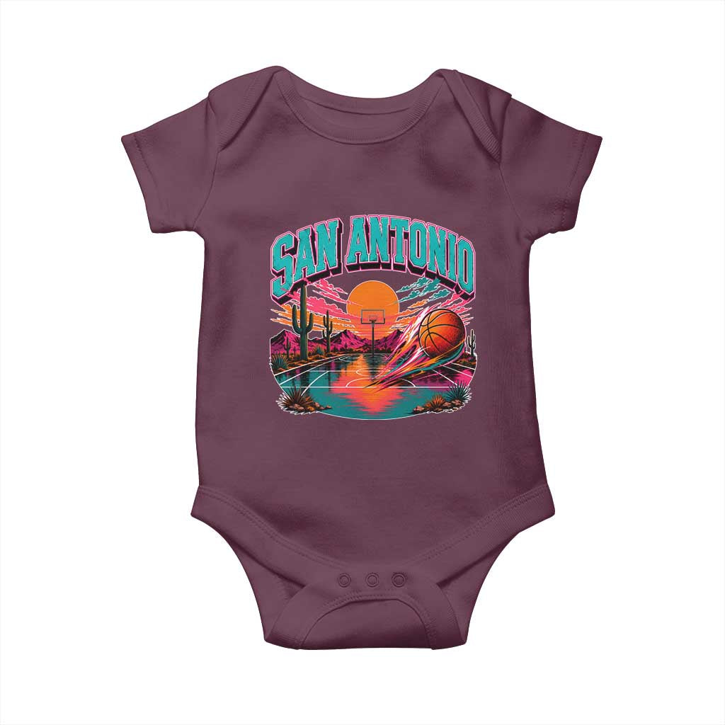 Game Day San Antonio Pride Baby Onesie Retro Western Pink Neon