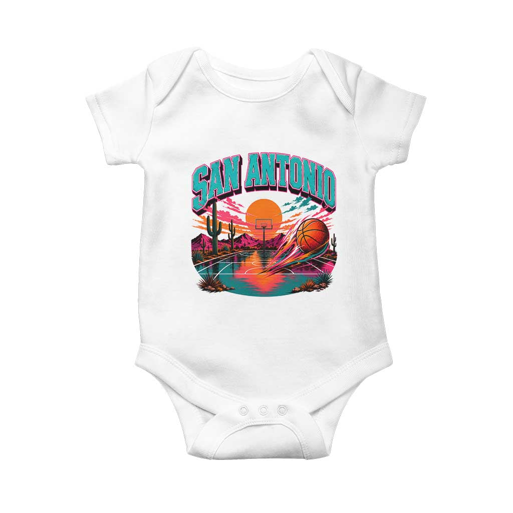 Game Day San Antonio Pride Baby Onesie Retro Western Pink Neon