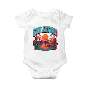 Game Day San Antonio Pride Baby Onesie Retro Western Pink Neon