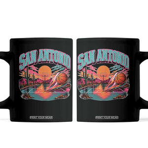 Game Day San Antonio Pride Coffee Mug Retro Western Pink Neon