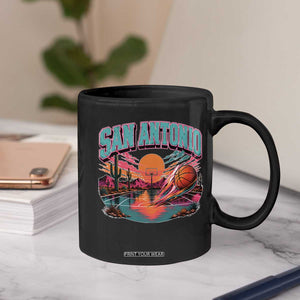 Game Day San Antonio Pride Coffee Mug Retro Western Pink Neon