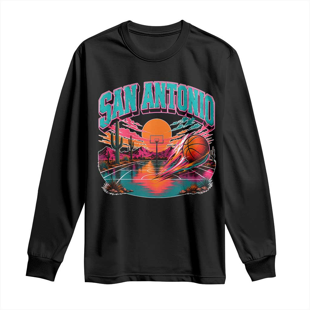 Game Day San Antonio Pride Long Sleeve Shirt Retro Western Pink Neon