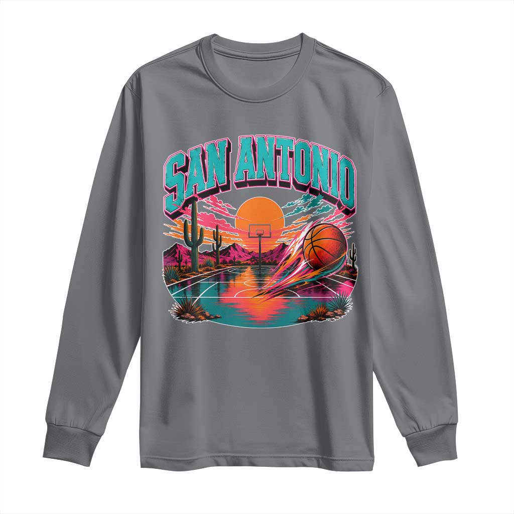 Game Day San Antonio Pride Long Sleeve Shirt Retro Western Pink Neon