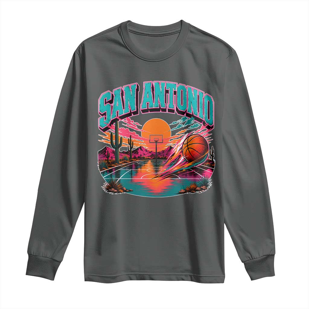 Game Day San Antonio Pride Long Sleeve Shirt Retro Western Pink Neon