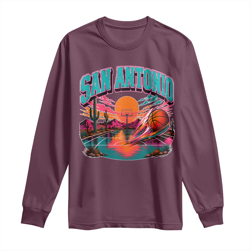 Game Day San Antonio Pride Long Sleeve Shirt Retro Western Pink Neon
