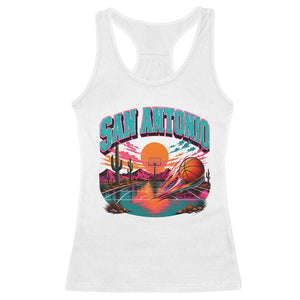 Game Day San Antonio Pride Racerback Tank Top Retro Western Pink Neon TS12 White Print Your Wear
