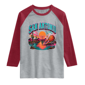 Game Day San Antonio Pride Raglan Shirt Retro Western Pink Neon