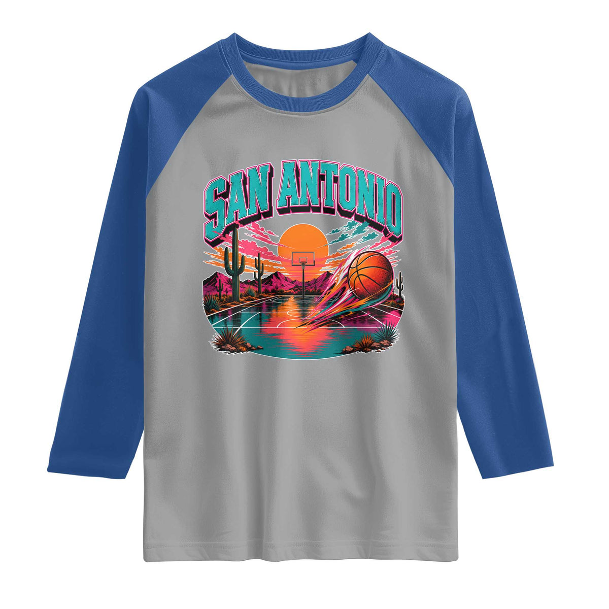 Game Day San Antonio Pride Raglan Shirt Retro Western Pink Neon