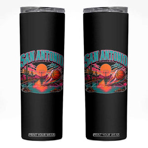 Game Day San Antonio Pride Skinny Tumbler Retro Western Pink Neon