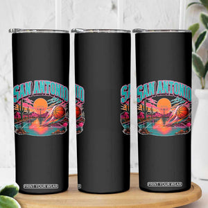 Game Day San Antonio Pride Skinny Tumbler Retro Western Pink Neon