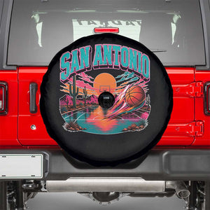 Game Day San Antonio Pride Spare Tire Cover Retro Western Pink Neon