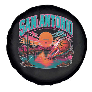 Game Day San Antonio Pride Spare Tire Cover Retro Western Pink Neon